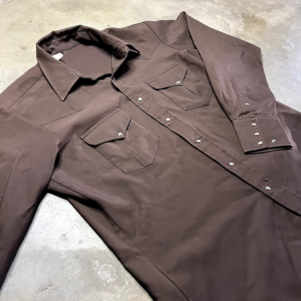 Xl Vintage Western Brown Button up Shirt